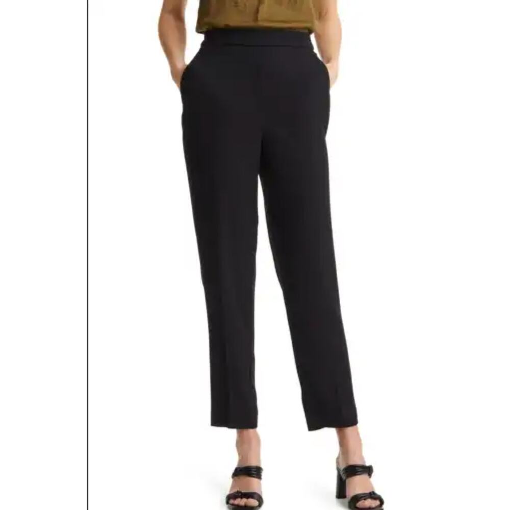 Nordstrom Everyday Womens Pants Medium Black High Rise Skinny Slit Ankle NWT